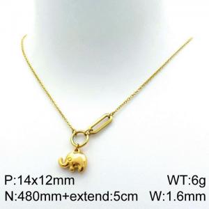 SS Gold-Plating Necklace - KN114080-Z