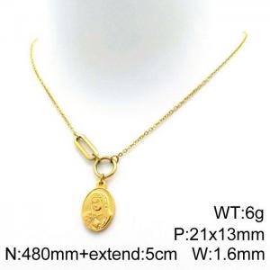SS Gold-Plating Necklace - KN114087-Z