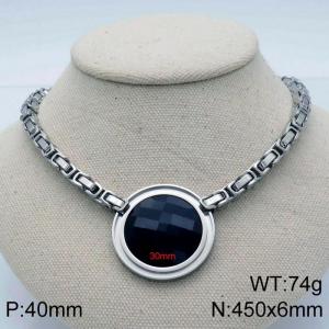 Stainless Steel Stone Necklace - KN114093-Z