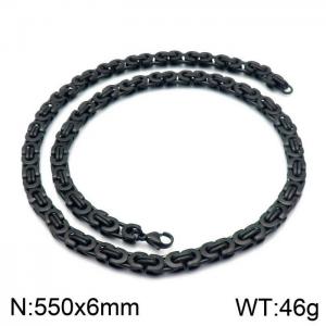 Stainless Steel Black-plating Necklace - KN114143-Z