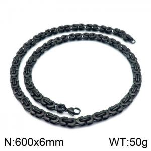 Stainless Steel Black-plating Necklace - KN114144-Z