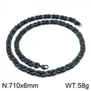 Stainless Steel Black-plating Necklace - KN114146-Z