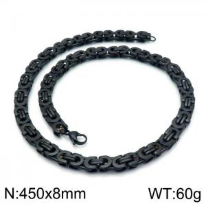 Stainless Steel Black-plating Necklace - KN114176-Z