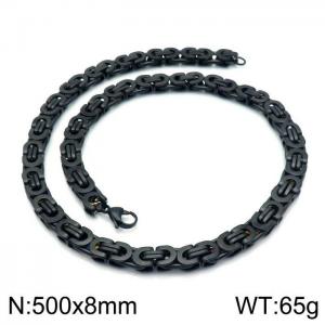 Stainless Steel Black-plating Necklace - KN114177-Z