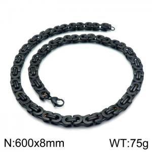 Stainless Steel Black-plating Necklace - KN114179-Z