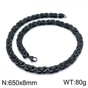 Stainless Steel Black-plating Necklace - KN114180-Z