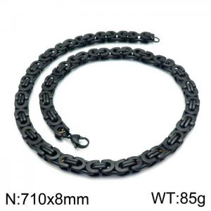 Stainless Steel Black-plating Necklace - KN114181-Z