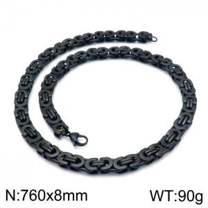 Stainless Steel Black-plating Necklace - KN114182-Z