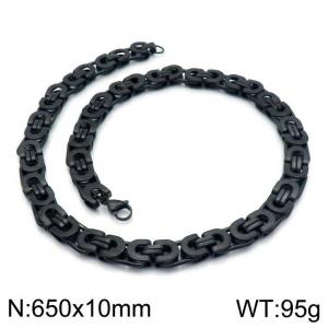 Stainless Steel Black-plating Necklace - KN114215-Z