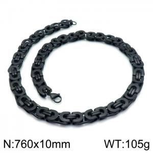 Stainless Steel Black-plating Necklace - KN114217-Z