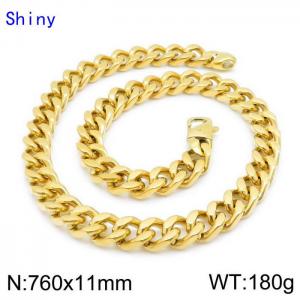 SS Gold-Plating Necklace - KN114273-Z