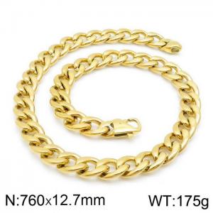SS Gold-Plating Necklace - KN114322-Z
