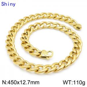 SS Gold-Plating Necklace - KN114358-Z