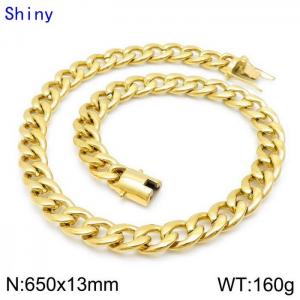 SS Gold-Plating Necklace - KN114383-Z