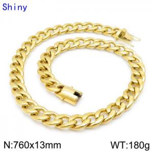 SS Gold-Plating Necklace - KN114385-Z