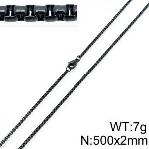 Stainless Steel Black-plating Necklace - KN114420-Z