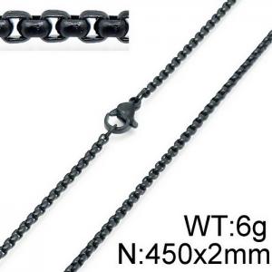Stainless Steel Black-plating Necklace - KN114422-Z