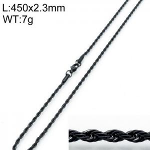 Stainless Steel Black-plating Necklace - KN114435-Z