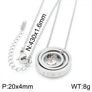 Stainless Steel Stone Necklace - KN114447-K