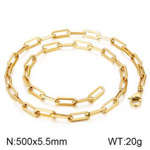 SS Gold-Plating Necklace - KN114901-Z