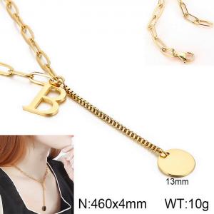 SS Gold-Plating Necklace - KN114954-Z