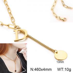 SS Gold-Plating Necklace - KN114956-Z