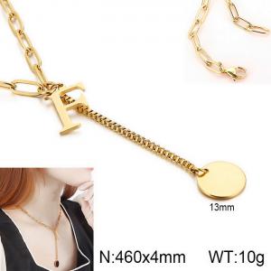 SS Gold-Plating Necklace - KN114958-Z