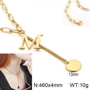 SS Gold-Plating Necklace - KN114965-Z