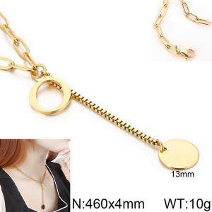 SS Gold-Plating Necklace - KN114967-Z