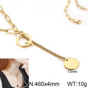 SS Gold-Plating Necklace - KN114969-Z