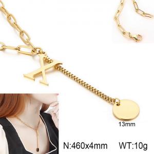 SS Gold-Plating Necklace - KN114976-Z