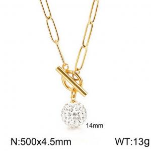 SS Gold-Plating Necklace - KN115145-Z