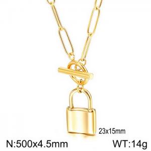 SS Gold-Plating Necklace - KN115148-Z