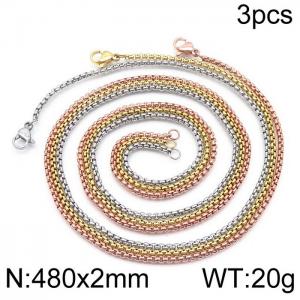 SS Rose Gold-Plating Necklace - KN115350-Z
