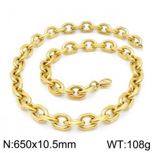 SS Gold-Plating Necklace - KN115546-Z