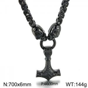 Stainless Steel Black-plating Necklace - KN115841-Z
