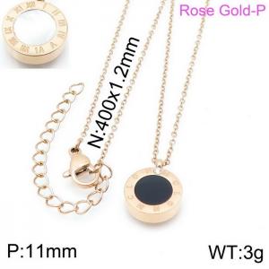 SS Rose Gold-Plating Necklace - KN115883-K