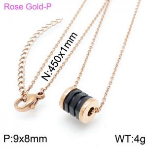 SS Rose Gold-Plating Necklace - KN115893-KFC