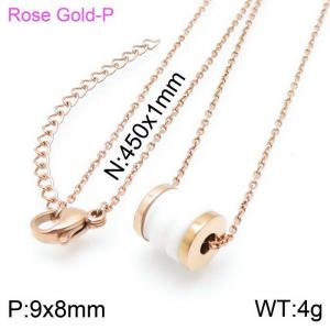 SS Rose Gold-Plating Necklace - KN115895-KFC