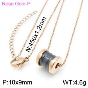 SS Rose Gold-Plating Necklace - KN115899-KFC