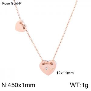 SS Rose Gold-Plating Necklace - KN115905-KFC