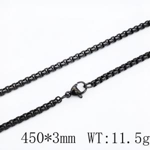 Cross border Hot Selling Black Stainless Steel Square Pearl Chain Fashion Pearl Necklace Collar Chain - KN116828-ZC