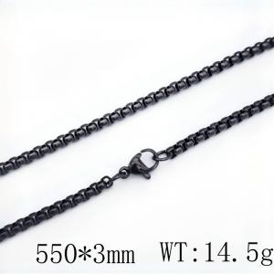 Black stainless steel square pearl chain, fashionable pearl necklace, collarbone chain - KN116830-ZC