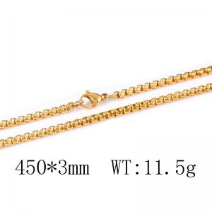 Golden stainless steel square pearl chain, fashionable pearl necklace, collarbone chain - KN116832-ZC