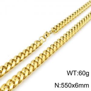 SS Gold-Plating Necklace - KN116940-Z