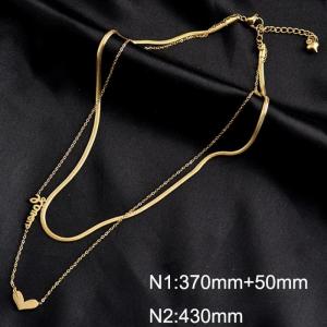 SS Gold-Plating Necklace - KN117074-WGYM