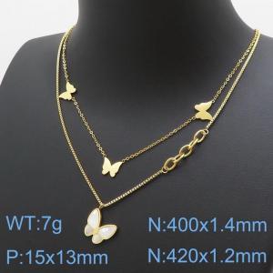 SS Gold-Plating Necklace - KN117097-HM