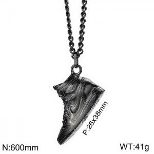 Stainless Steel Black-plating Necklace - KN117131-WGLD