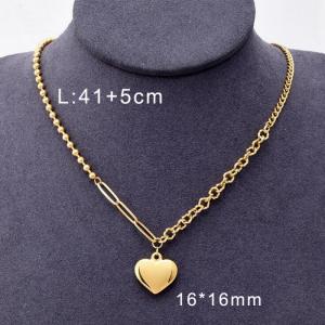 SS Gold-Plating Necklace - KN117302-WGJL