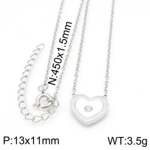 Stainless Steel Stone Necklace - KN117335-K